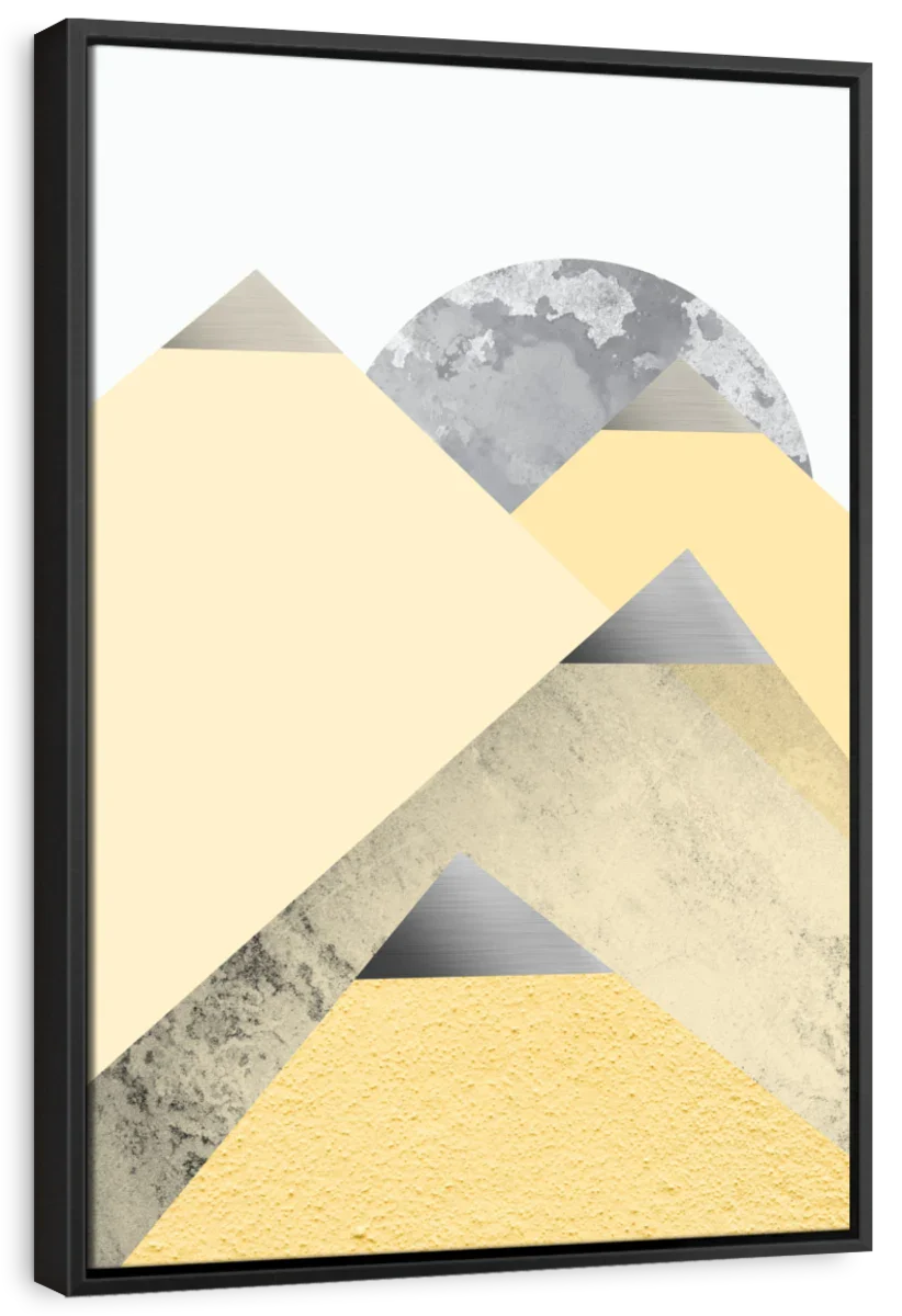 Frendorf | Gelb und Grau Berge II Wandkunst