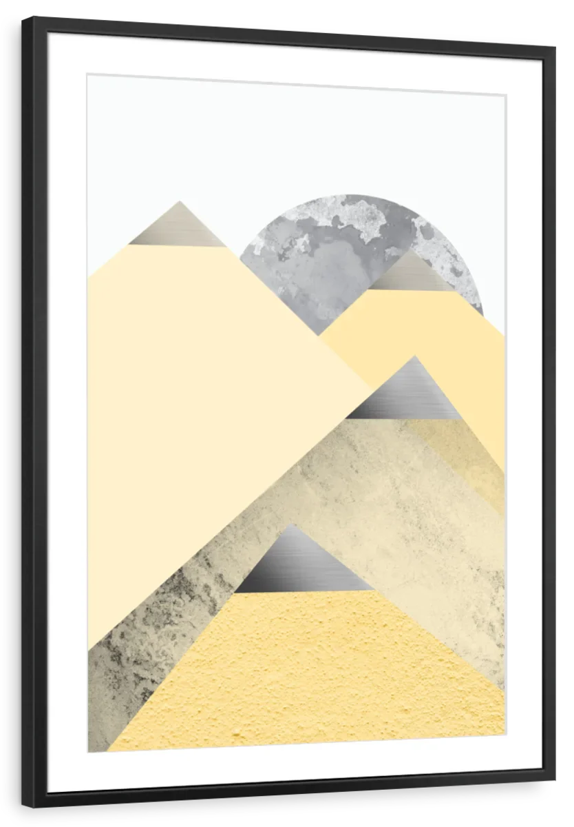 Frendorf | Gelb und Grau Berge II Wandkunst