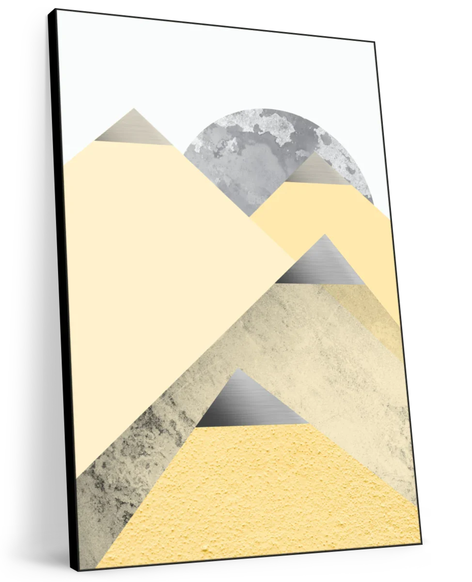 Frendorf | Gelb und Grau Berge II Wandkunst