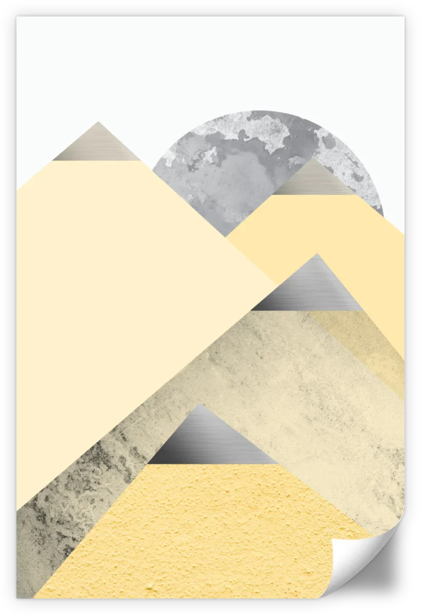 Frendorf | Gelb und Grau Berge II Wandkunst