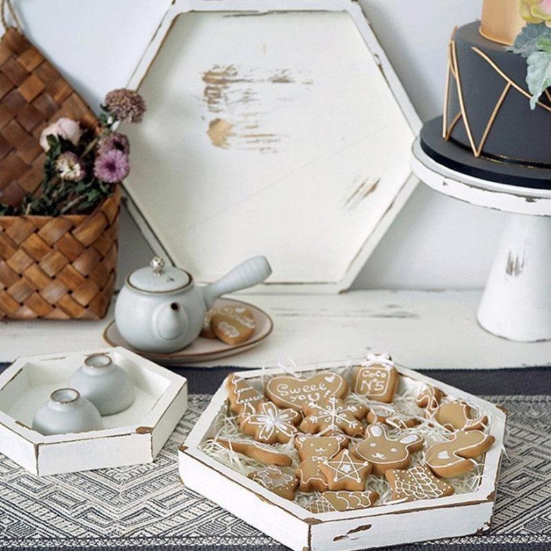 Frendorf | RustiStyle Holztablett-Set | Rustikales Design | Vielseitig verwendbar | Dekoration und Servieren