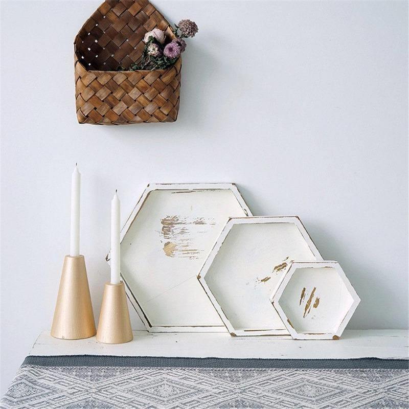 Frendorf | RustiStyle Holztablett-Set | Rustikales Design | Vielseitig verwendbar | Dekoration und Servieren