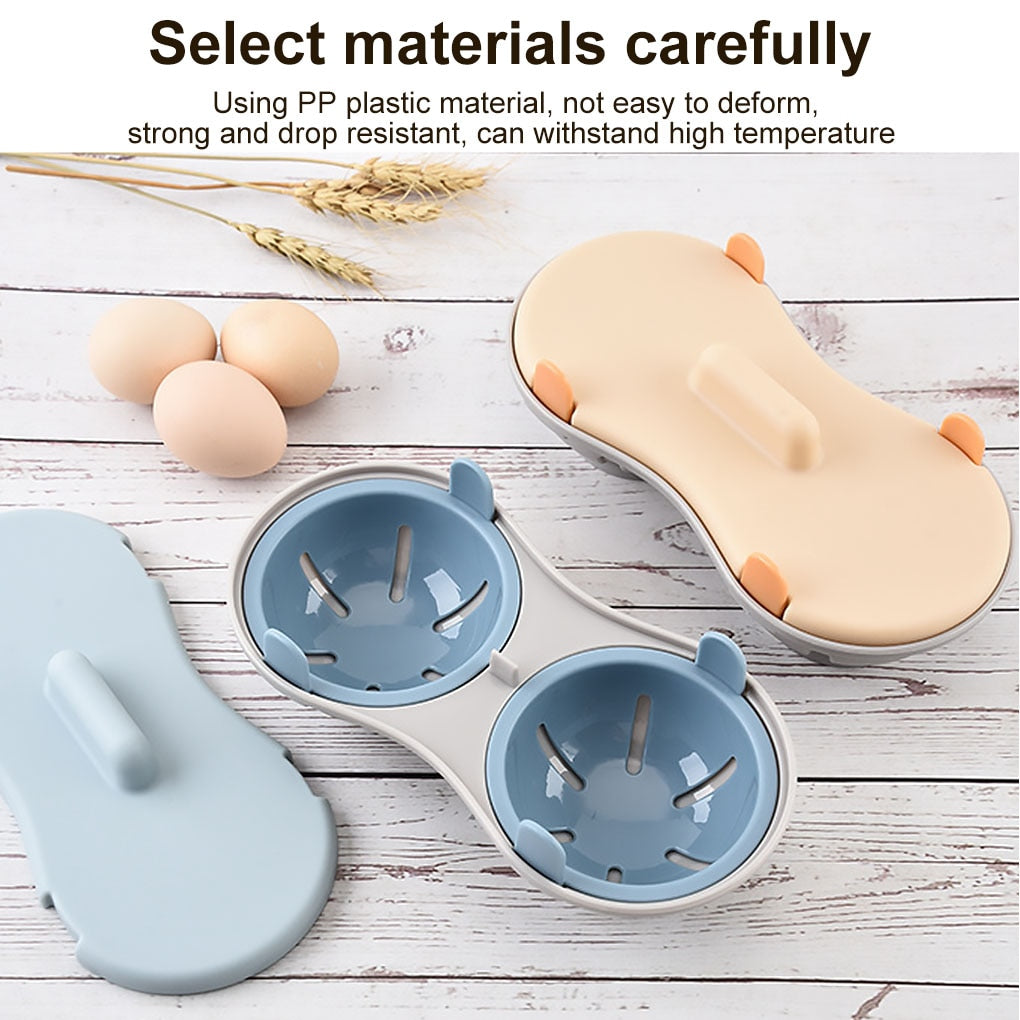 Doppel-Ei-Portionsmacher Poached Eggs Kocher Dampfkocher Küchen Gadget