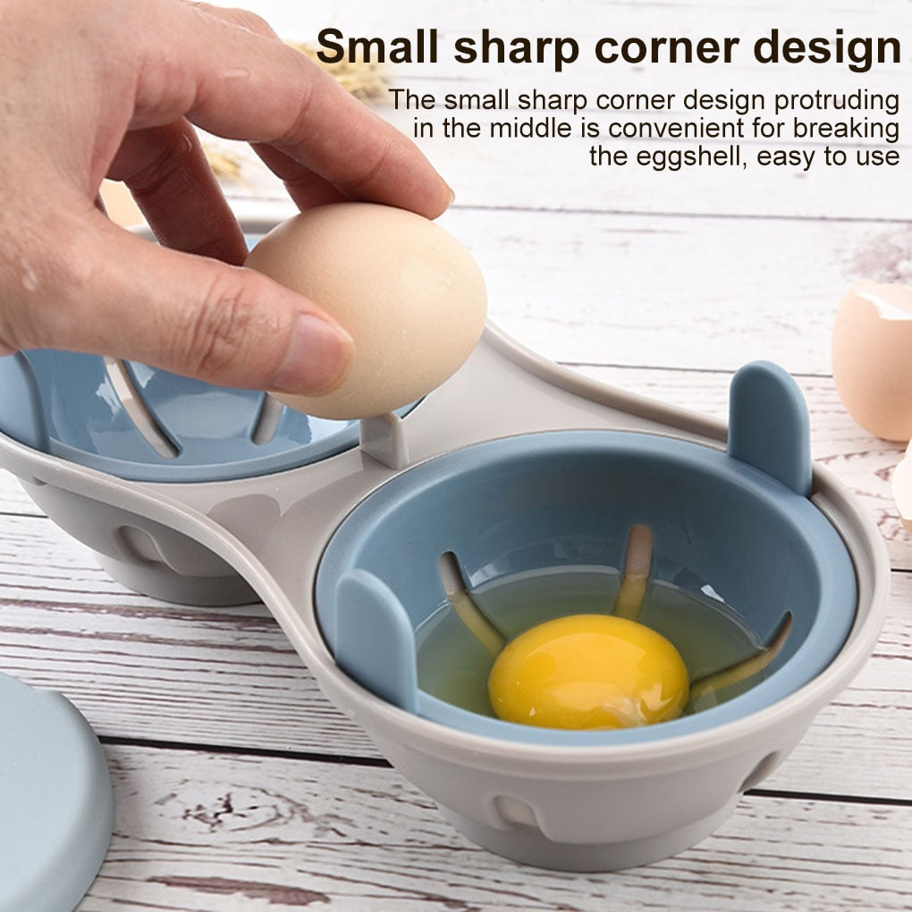 Doppel-Ei-Portionsmacher Poached Eggs Kocher Dampfkocher Küchen Gadget