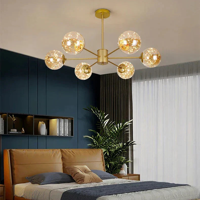 Frendorf | AuroraSphere Glaskugel-Kronleuchter | Eleganter Designerleuchter | Modern & Luxuriös