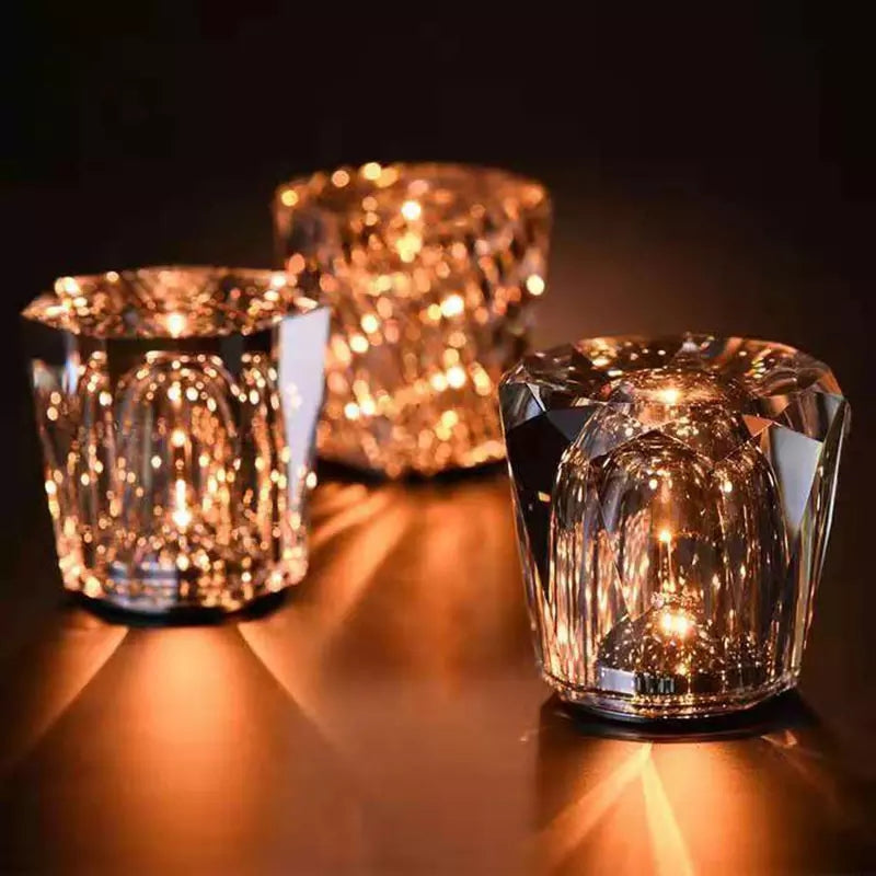 Kristall-Lampe Kabellose Tischlampe