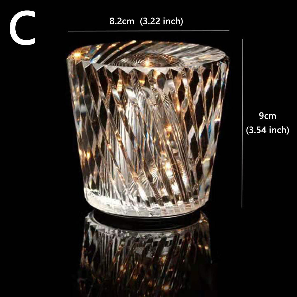 Frendorf | Luminique Aura Kabellose Kristall Tischlampe | LED-Stimmungslicht | Luxuriöse Beleuchtung für Zuhause