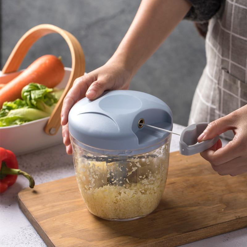 Frendorf | Handgemachter Gemüsehacker mit einem Kabel zum schnellen Hacken von Knoblauch und Zwiebel