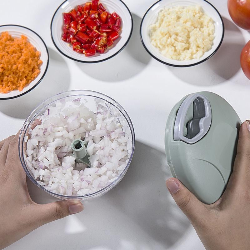 Frendorf | Handgemachter Gemüsehacker mit einem Kabel zum schnellen Hacken von Knoblauch und Zwiebel