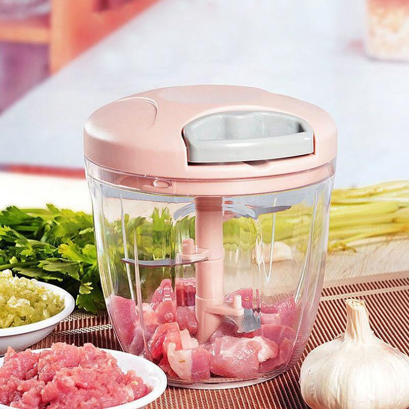 Frendorf | Handgemachter Gemüsehacker mit einem Kabel zum schnellen Hacken von Knoblauch und Zwiebel