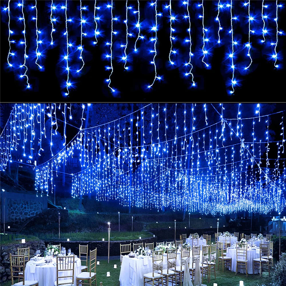 Outdoor Winter Slänger LED Eiszapfen Vorhang Weihnachtsbeleuchtung - Curtcle