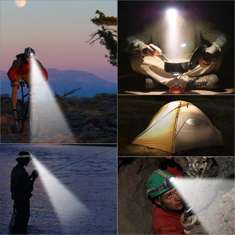 Frendorf | Kraftvolle Wasserfeste LED Stirnlampe mit Zoom & Wiederaufladbarem Akku für Outdoor-Aktivitäten
