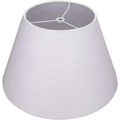 Medium Lampenschirm, Barrel-Stofflampenschirm für Tischlampe und Stehlampe, 7x13x7.8 Zoll, naturbelüftetes Leinen, handgefertigt, Spider (weiß)