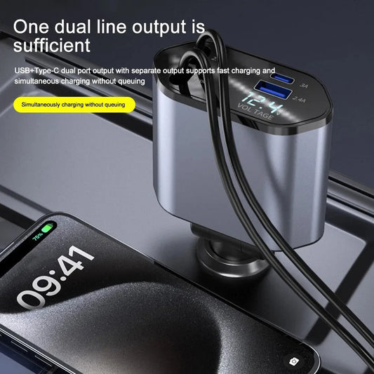 Frendorf | 120W Rückziehbares Auto-Ladegerät