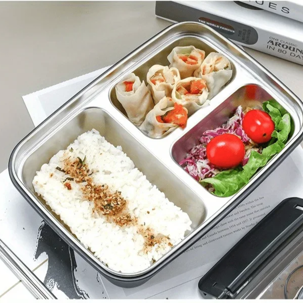 Frendorf | Auslaufsichere Brotdose aus rostfreiem Stahl mit 3/4 Fächern