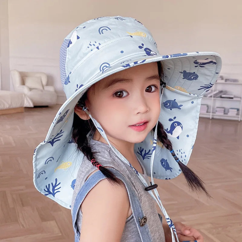 Frendorf | ANTI-UV KINDER SONNENHUT MIT PFEIFE – SOMMER BUCKET HUT FÜR JUNGEN UND MÄDCHEN