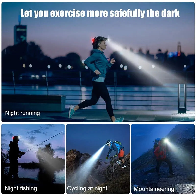 Frendorf | Kraftvolle Wasserfeste LED Stirnlampe mit Zoom & Wiederaufladbarem Akku für Outdoor-Aktivitäten