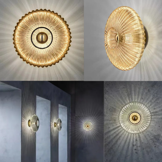 NimbusFlux - Glas Wandlampe mit Golvend Licht