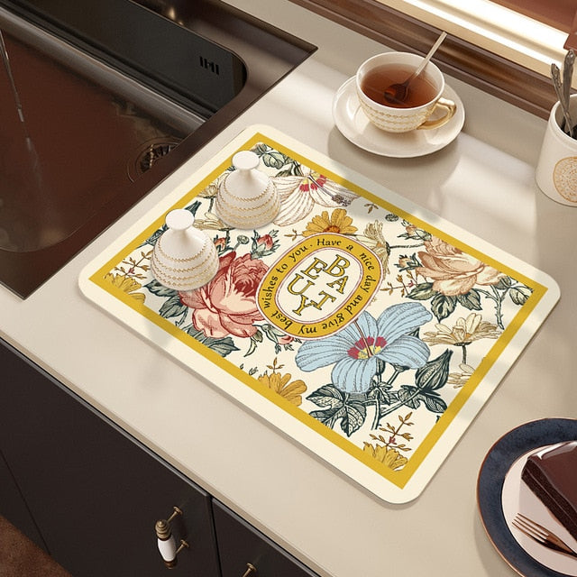 Frendorf | Trockenmatte Küche Theke Gummi Kaffee Bar Zubehör Kaffee Matten Pads