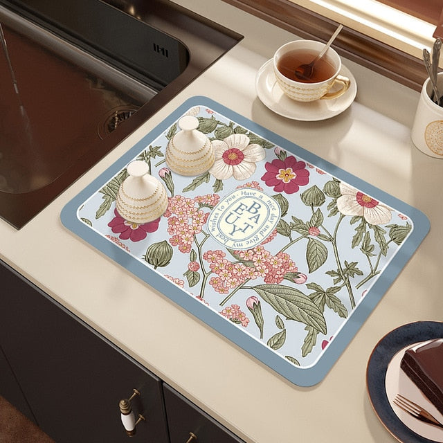 Frendorf | Trockenmatte Küche Theke Gummi Kaffee Bar Zubehör Kaffee Matten Pads