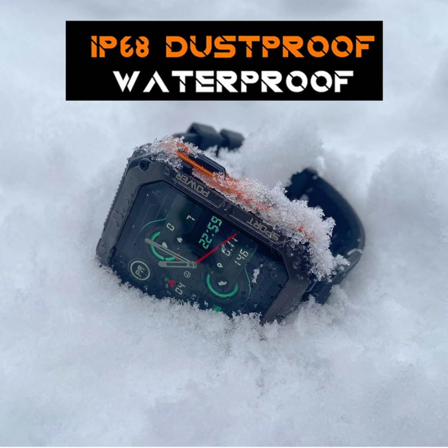 Frendorf | Herren Smartwatch – Digitale Uhr mit Fitness-Tracking, wasserdichtem Gehäuse und langer Akkulaufzeit für Arbeit und Fitness