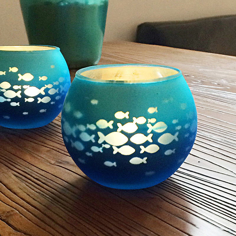 Frendorf Europäischer Retro Glas Mosaik Teelichthalter