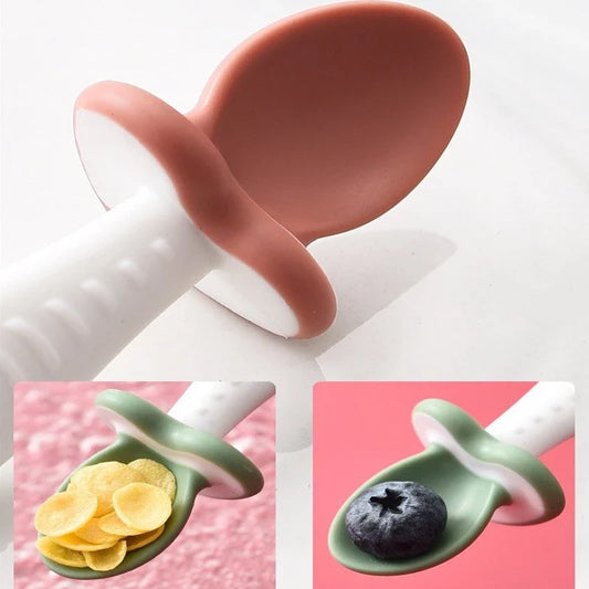 Frendorf | Baby Besteck Set – Ergonomischer Löffel und Gabel aus Silikon für Kleinkinder