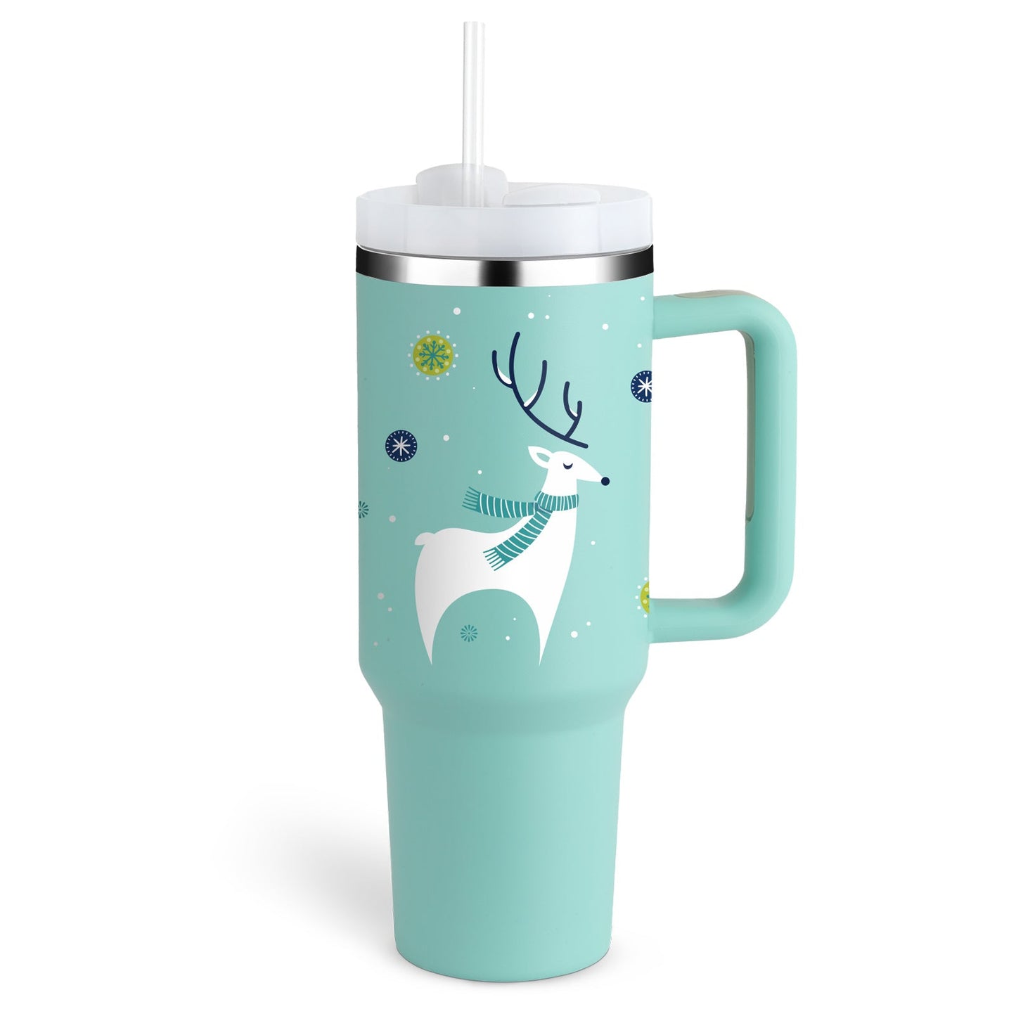 40 Oz Tumbler mit Griff Strohhalm isoliert