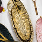 Nordic Light Luxury Stil auf goldener Federplatte Retro Schmuckplatte Aufbewahrung Platte Snack Platte Wohnkultur