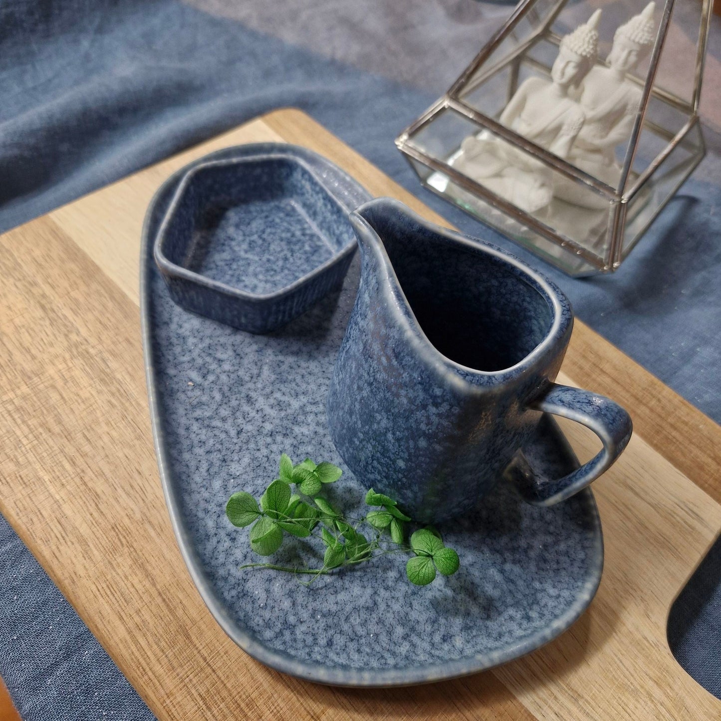 Frendorf | Blaue 10" Yayu unregelmäßige Porzellanplatte Blau