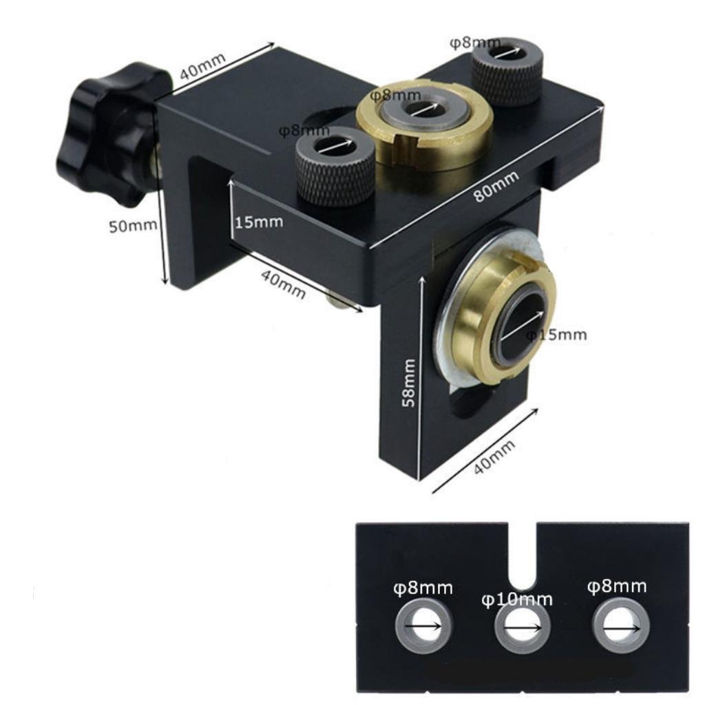 Frendorf | 3 in 1 verstellbarer Holzverarbeitungs-Bohrloch Locator Stanze Werkzeuge