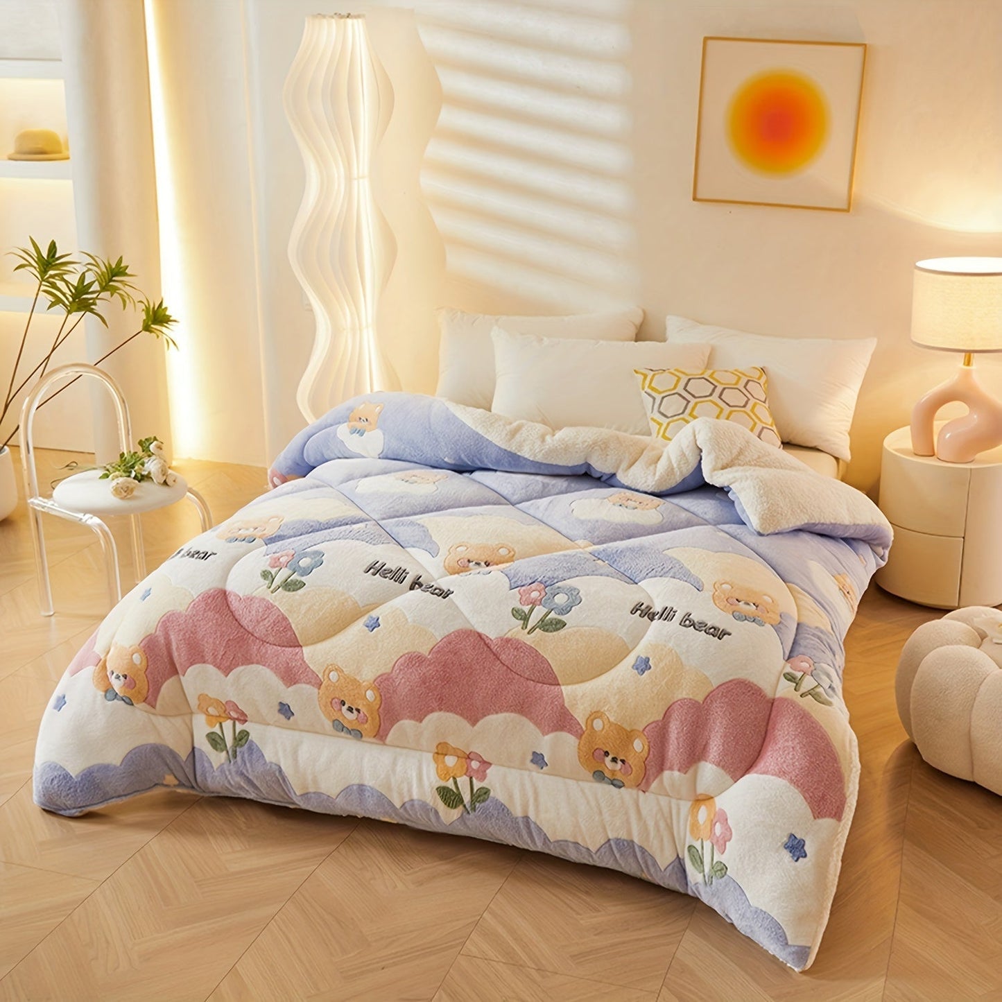 Frendorf | Bequiltiger floraler Flanellbettbezug für das Schlafzimmer