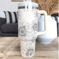 Isolierender Becher mit Griff und Strohhalm | 40 oz