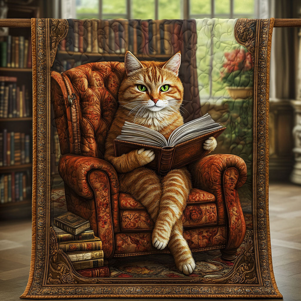 Orange Katze Bibliothek Quilt