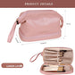 Frendorf | Abiudeng Große Make-up Tasche, Doppelschicht Kosmetiktasche, Reise Make-up Tasche, Leder Make-up Tasche, Kosmetische Reisetaschen, Tragbare Leder Kulturbeutel, Geräumige Kosmetiktasche für Frauen und Mädchen