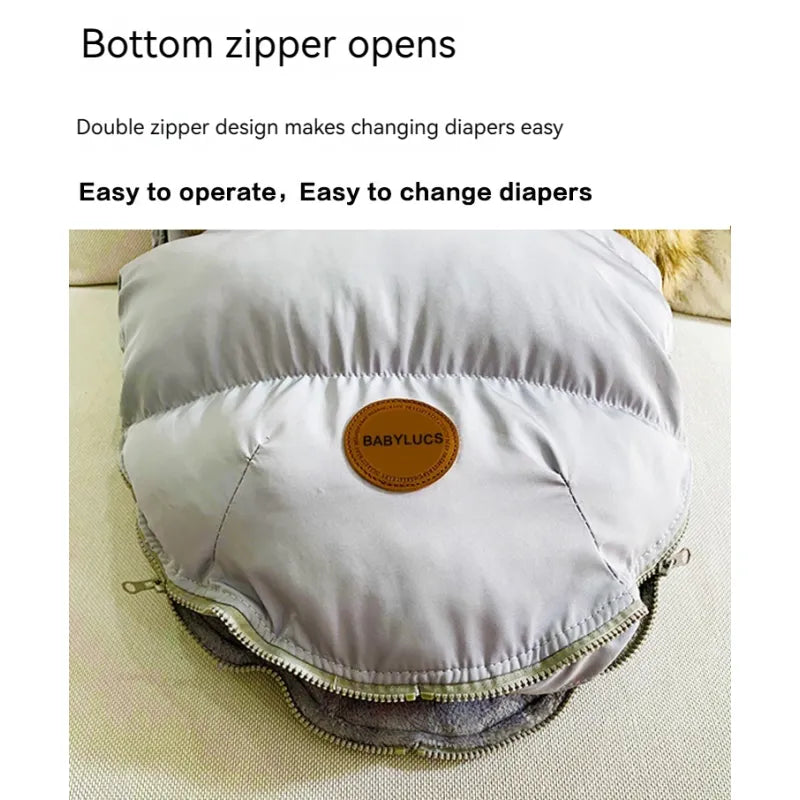 Frendorf | Baby Fußsack für Kinderwagen – Warmer Stroller Schlafsack mit Fellrand