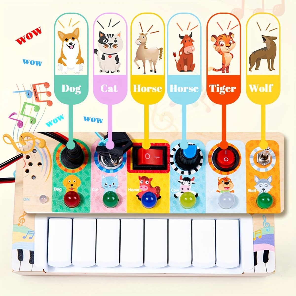 Frendorf | Bildungs-Musikspielbrett für Kinder - Lernen und Spielen mit Sound und Licht