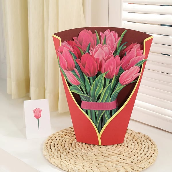 Kunstoff Pop-up Blume | Inkl. Gratis Geschenkkarten - Faire