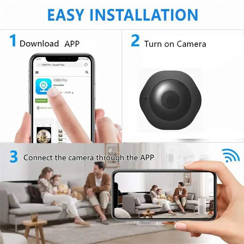 1080P HD H6 Mini WiFi Kamera - Drahtlose Smart Home Cam mit unsichtbarem Nachtmodus & Bewegungserkennung