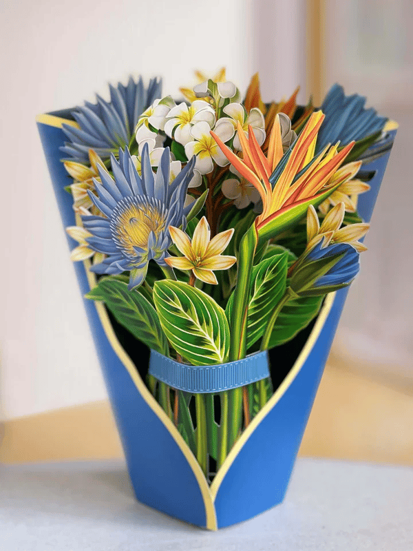 Kunstoff Pop-up Blume | Inkl. Gratis Geschenkkarten - Faire