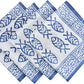 Frendorf | ATOSII 'Kohinoor' Heimwäsche 100% Baumwolle Stoffservietten - 20 X 20 Zoll (Weiß) Übergroße DINNER-SERVIETTEN - Set von 4 - Handgefertigt mit Goldsatinrand - Weiche Servietten perfekt zum Verschenken