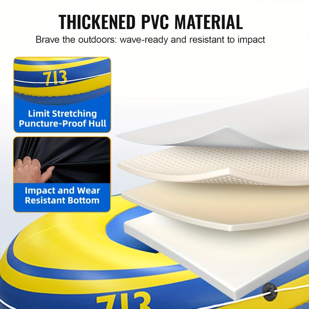 Frendorf | Aufblasbares Angelboot-Set – Leichtes PVC-Boot für 2 Personen mit Paddeln