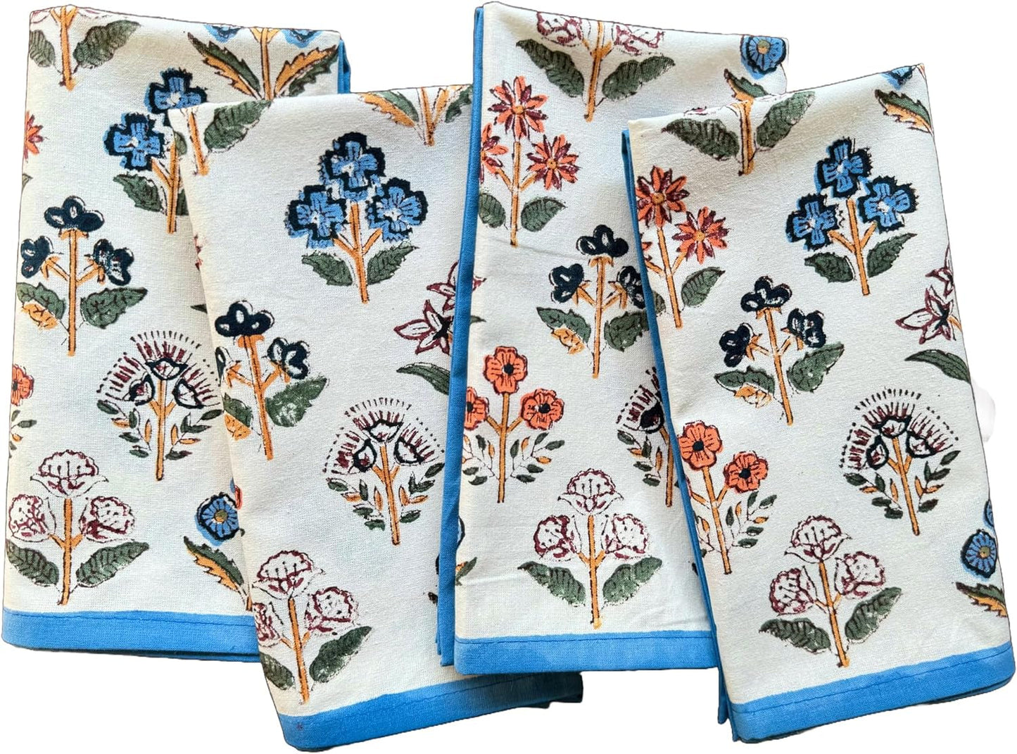 Frendorf | ATOSII 'Kohinoor' Heimwäsche 100% Baumwolle Stoffservietten - 20 X 20 Zoll (Weiß) Übergroße DINNER-SERVIETTEN - Set von 4 - Handgefertigt mit Goldsatinrand - Weiche Servietten perfekt zum Verschenken