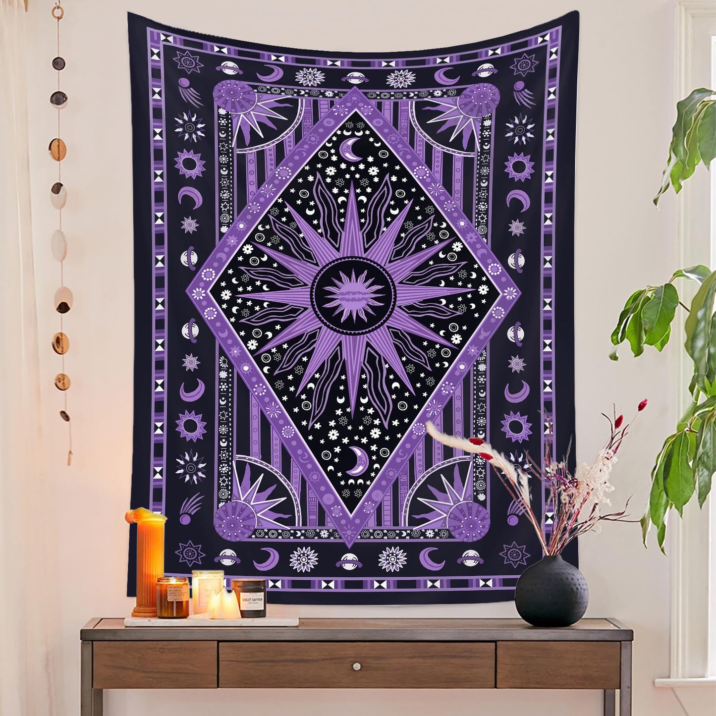 Frendorf Sun Rays Moon Bohemia Wandteppich