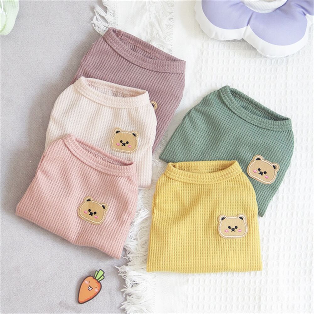 Adorables Waffle Knit Bärenhundshirt – Gemütlich und Stilvoll für Jeden Tag