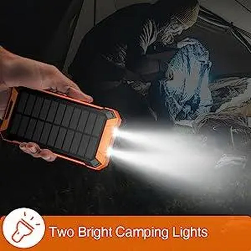 Frendorf | ChargePro Solar Powerbank | Kabelloses Ladegerät | 15W Schnellladefunktion | 6 Ausgänge | Integrierte Kabel | Tragbar & Wasserdicht