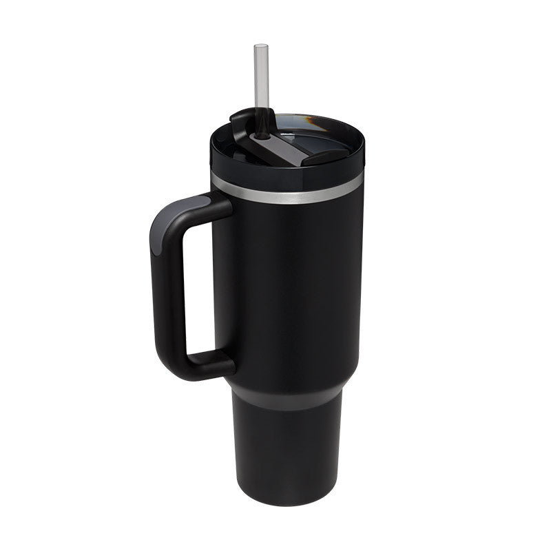 40 Oz Tumbler mit Griff Strohhalm isoliert