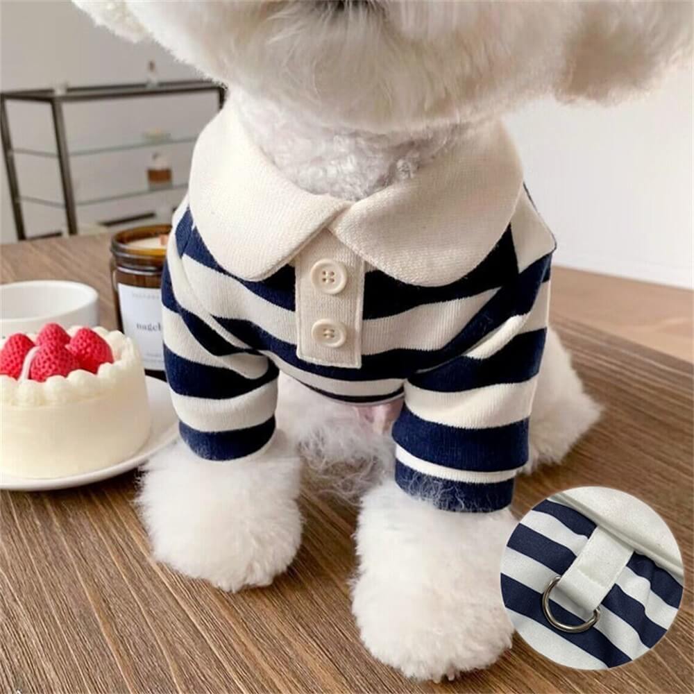 Klassische gestreifte Polo-Hundeshirts