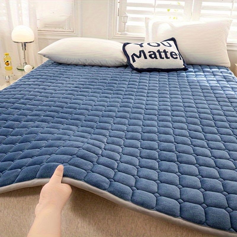 Luxuriöser einfarbiger dicker Milchvelours-Matratzenbezug - Weiche, bequeme, atmungsaktive Bettauflage für erholsamen Schlaf im Schlafzimmer, Gästezimmer, Wohnheim und Hotel