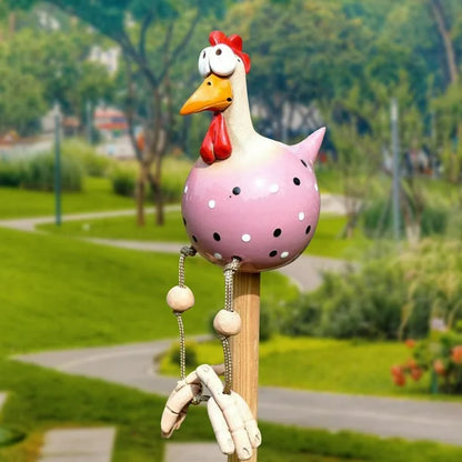 Lustige Hühner | Hochwertige Gartenstecker - der einzigartigste Blickfang des Jahres